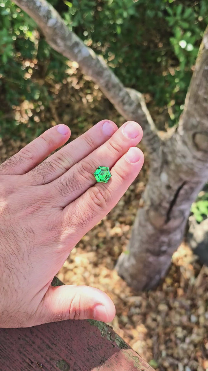 Green CTH YAG, Hexagon Step Cut, 8.73 Carats