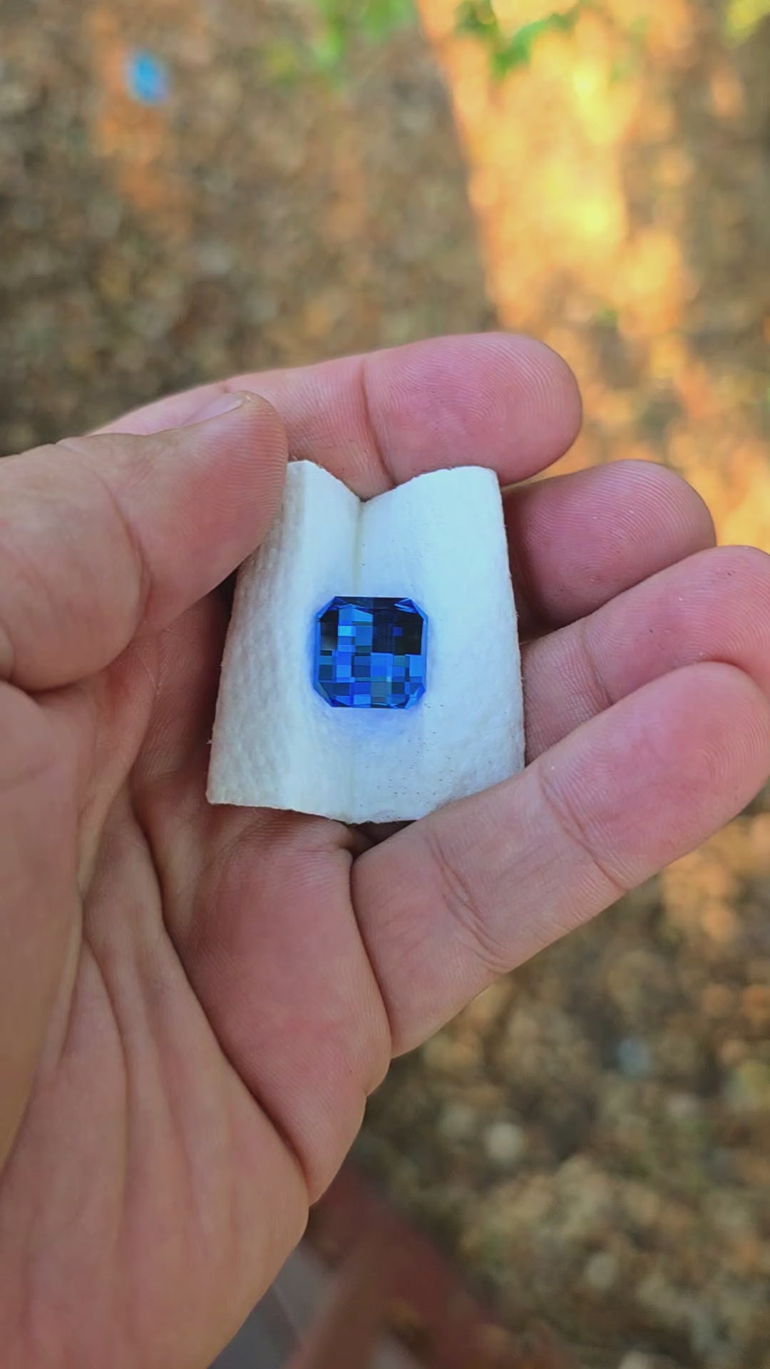 Vivid Blue Lab Spinel, Pixel Square Cut, 11.21 Carats