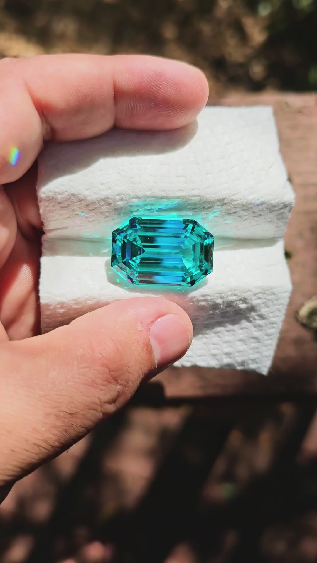 Teal "Paraiba" YAG, Stretched Octagon Cut, 69.5 Carats