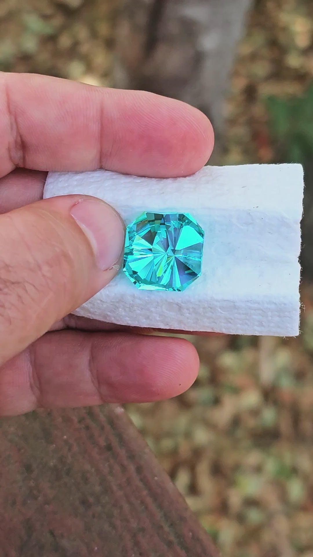 Teal "Paraiba" YAG, Tessellation Cut, 31.45 Carats