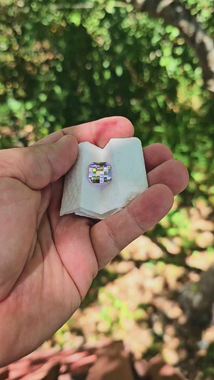 Purple Neodymium YAG, Pixel Square Cut, 15.27 Carats