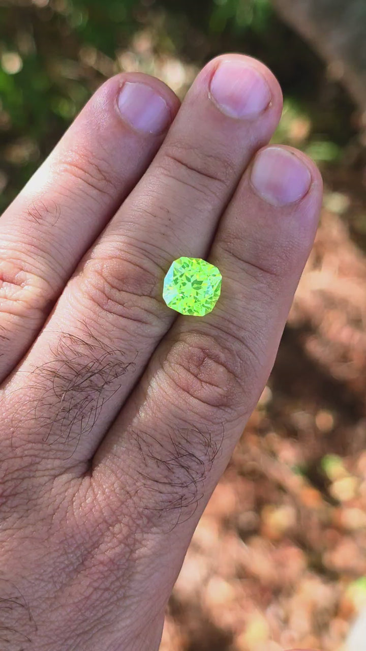 Green LuAG, House Of Sylas Cushion Cut, 10.83 Carats