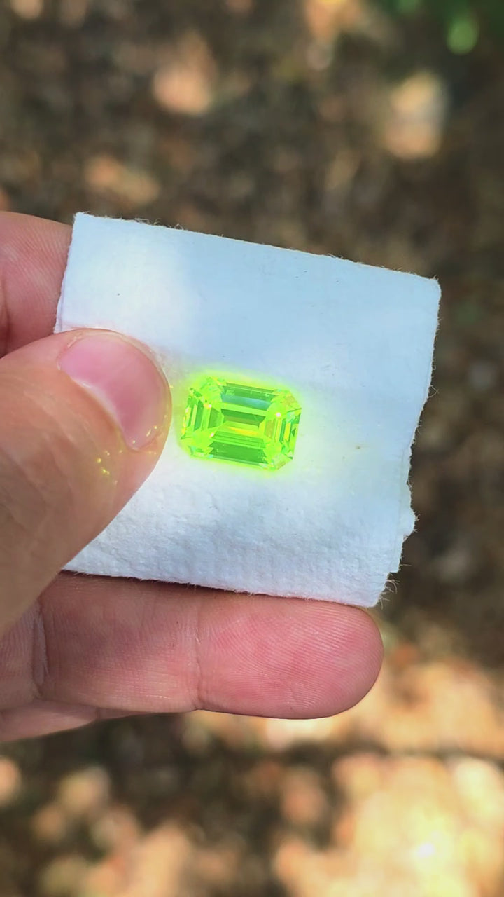 Green LuAG, Emerald Cut, 14.95 Carats