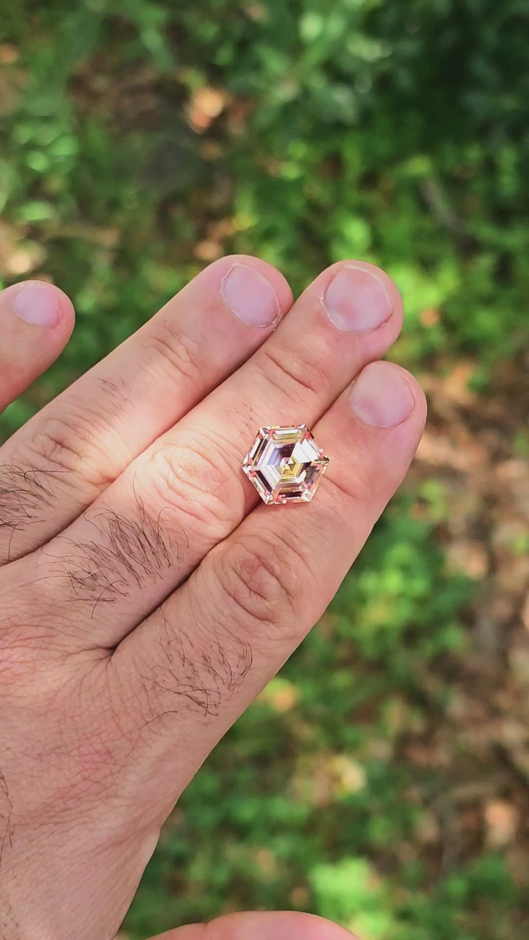 Peachy 🍑 "Morganite" Colored Lab Sapphire, Hexagon Step Cut, 11.55 Carats
