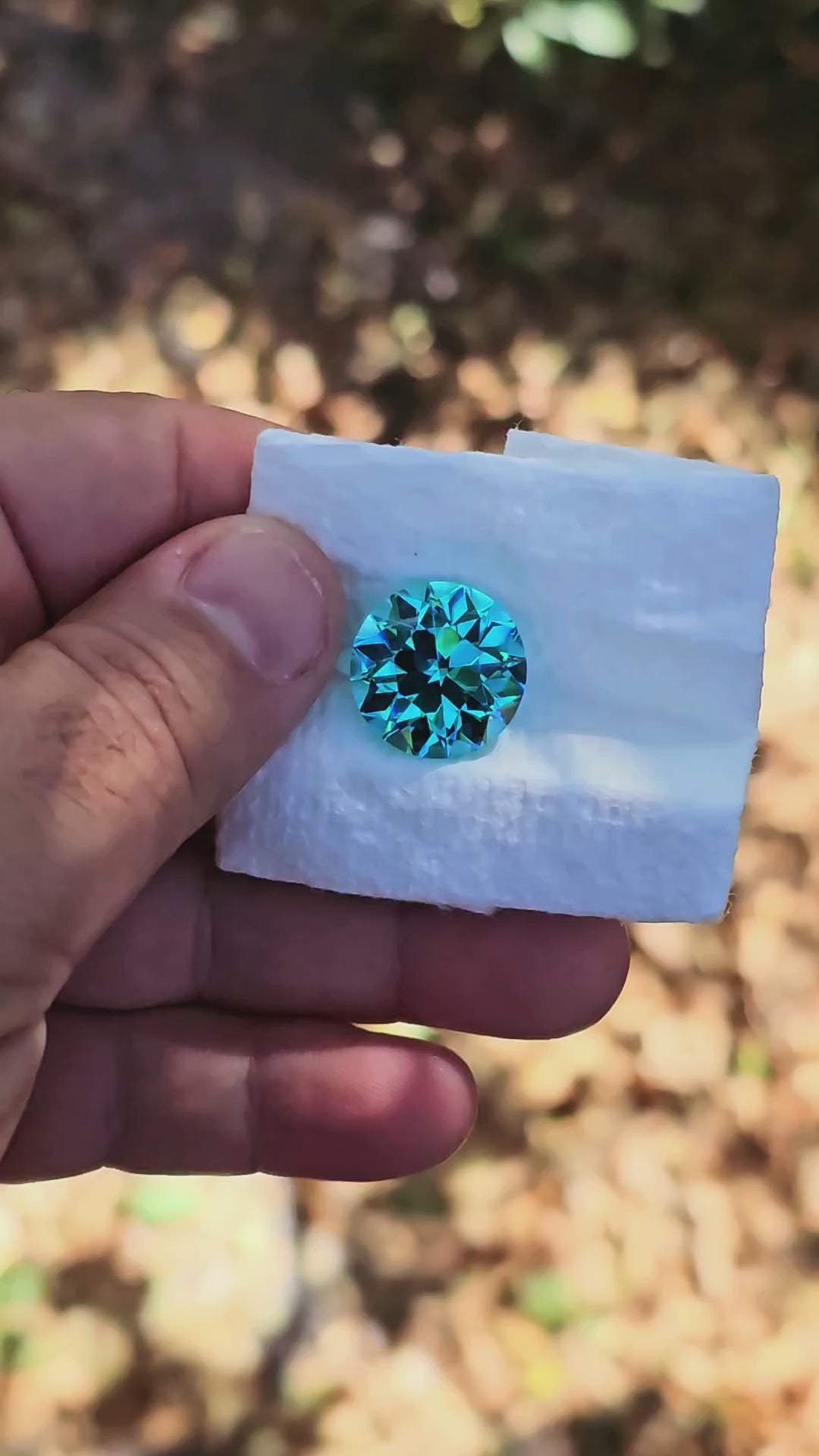 Teal "Paraiba" YAG, Traditional Round Brilliant Cut, 30.62 Carats