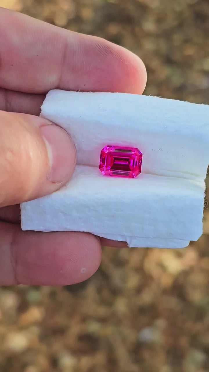 Star Wars Pink Laser Ruby, Emerald Cut, 6.11 Carats