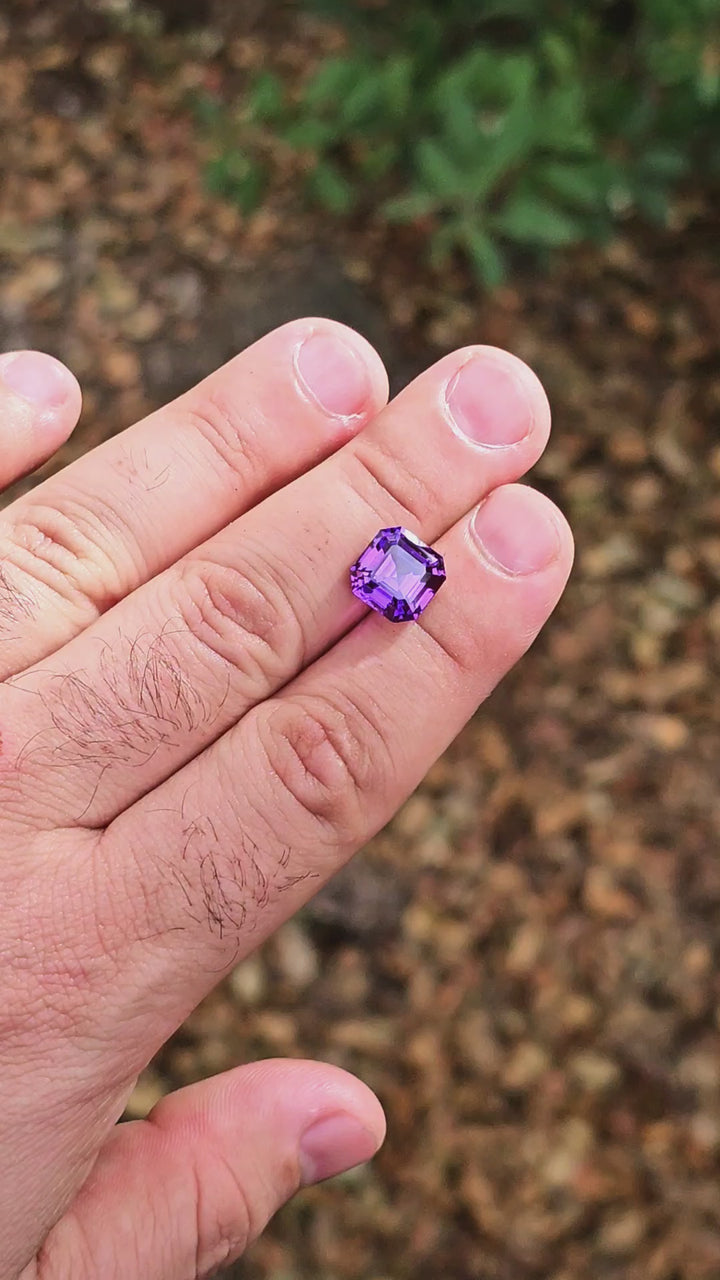 Purple Lab Sapphire, Asscher Cut, 8.24 Carats