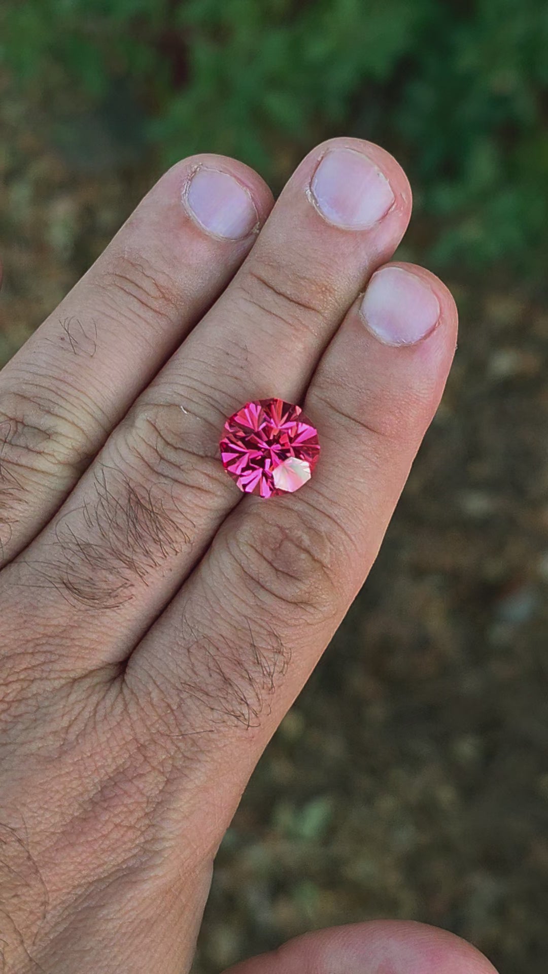 Czochralski Titanium Pink Sapphire, Gnome's Geode Cut, 12.25 Carats