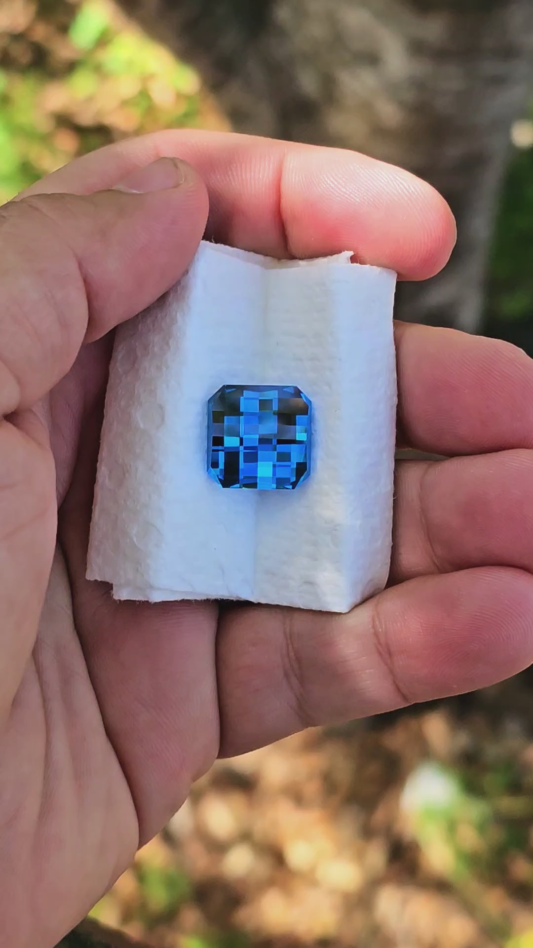 Blue Cobalt YAG, Pixel Square Cut, 20.66 Carats