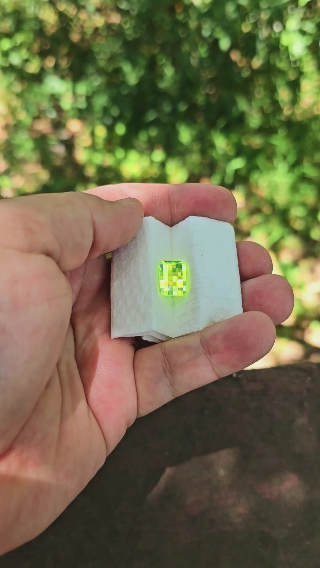 Green LuAG, Pixel Rectangle Cut, 15.55 Carats