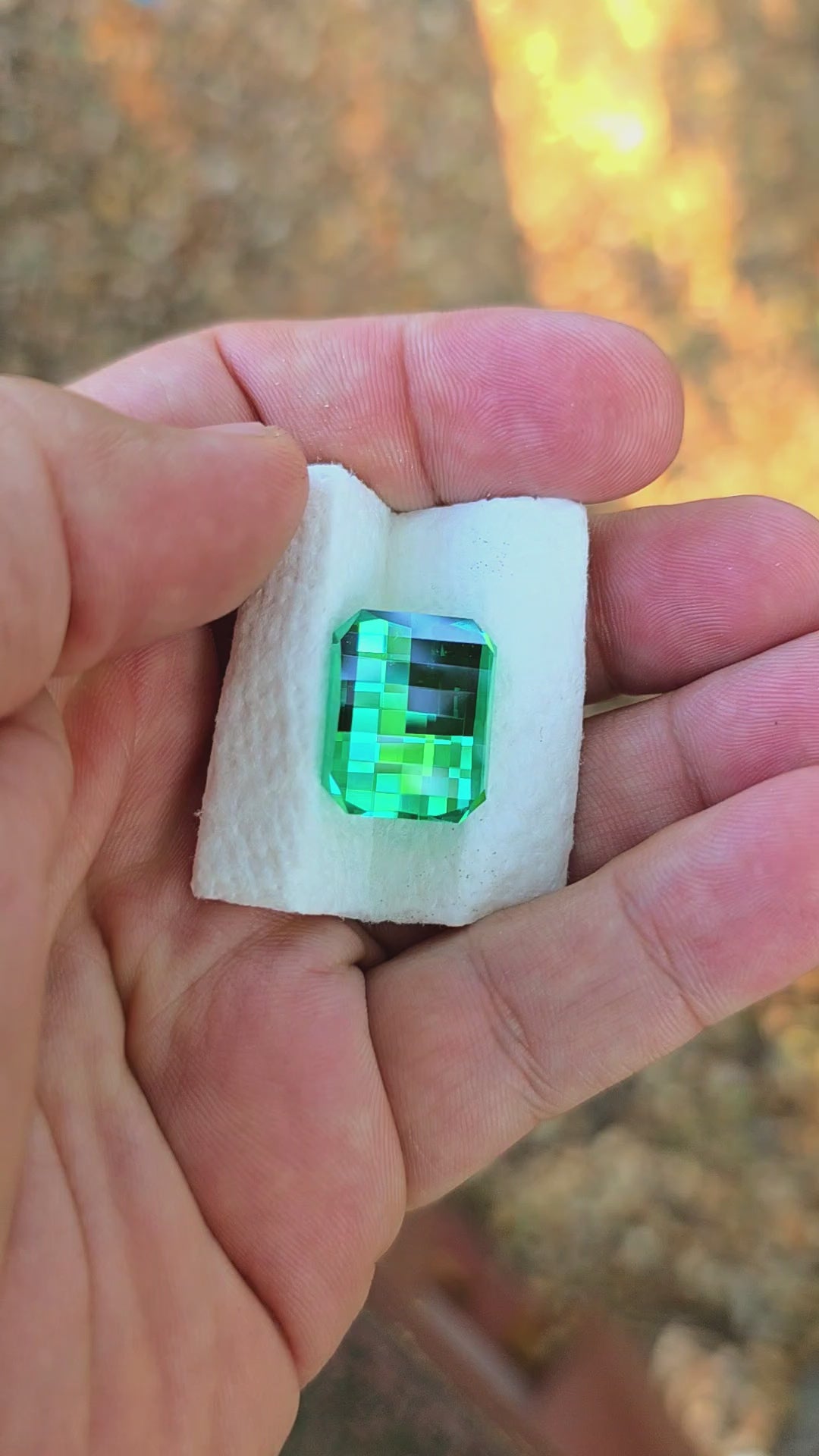 Repurposed Teal "Paraiba" YAG, Pixel Rectangle Cut, 30.26 Carats
