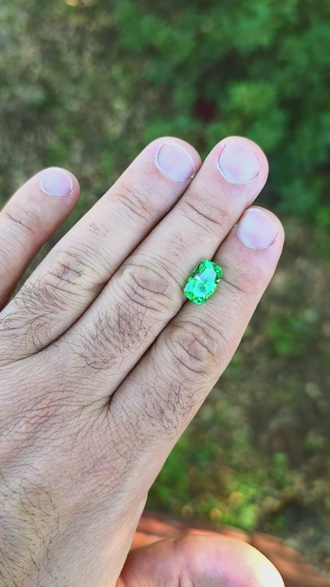 Vivid Green Vanadium YAG, House Of Sylas Long Cushion Cut, 5.70 Carats