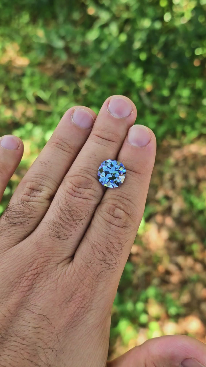 Blue Czochralski Lab Sapphire, Antique Cushion Cut, 10.60 Carats