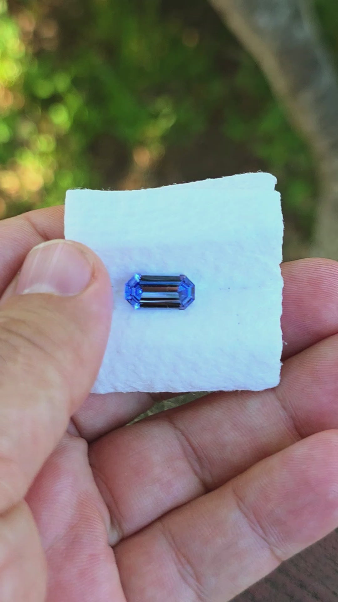 Blue Czochralski Lab Sapphire, Stretched Octagon Cut, 3.05 Carats