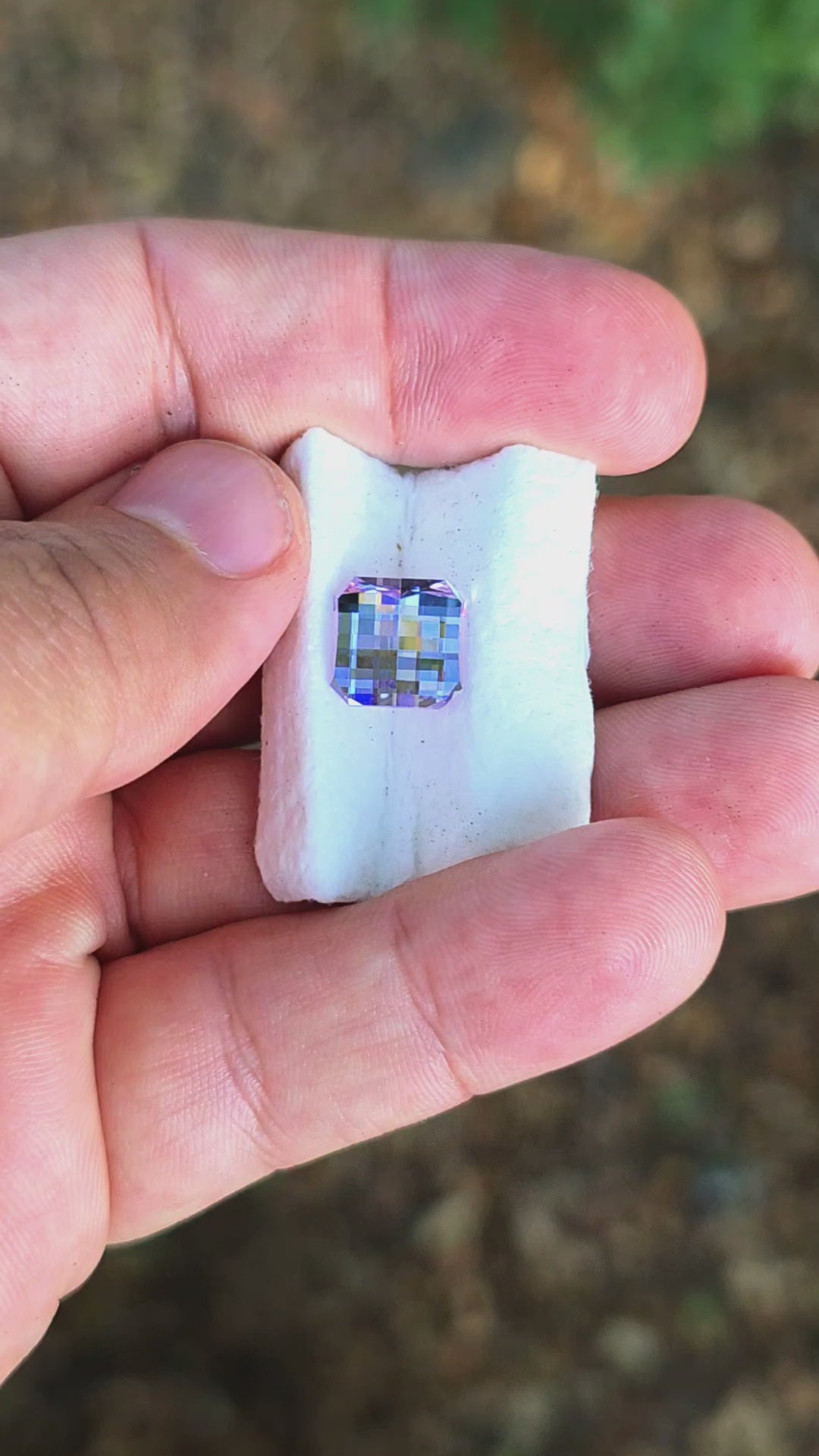 Purple Neodymium YAG, Pixel Square Cut, 7.72 Carats