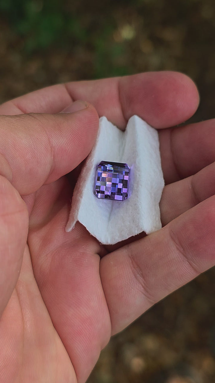 Light Purple Lab Sapphire, Pixel Rectangle Cut, 9.58 Carats