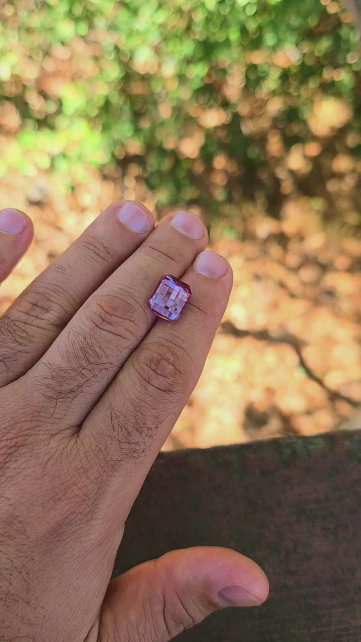 Repurposed Laser Alexandrite, Pixel Rectangle Cut, 9.53 Carats
