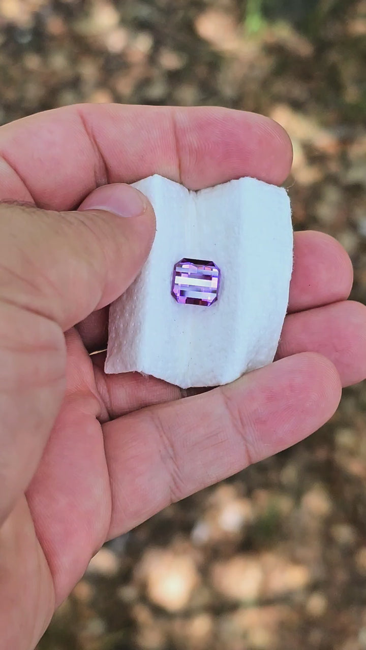 Purple Czochralski Lab Sapphire, Pixel Square Cut, 5.10 Carats