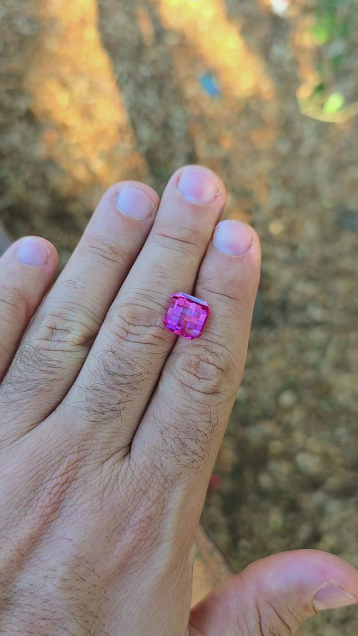 Star Wars Pink Laser Ruby, Pixel Square Cut, 8.25 Carats