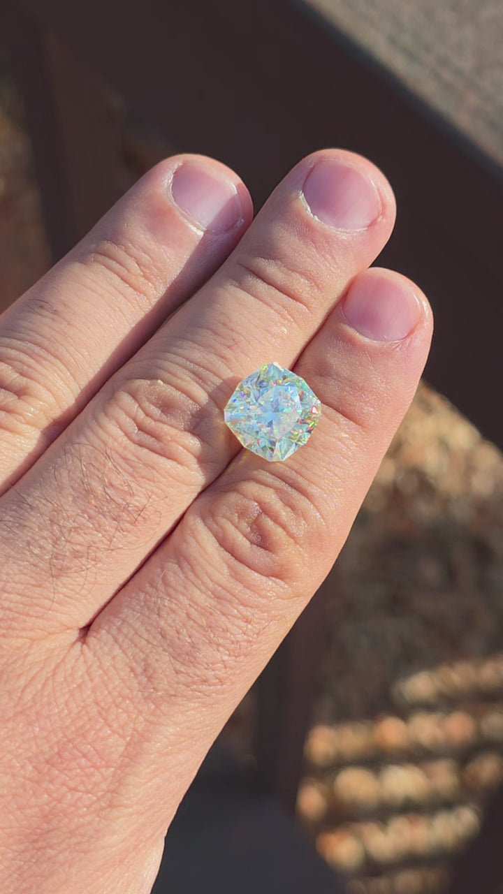 White Rutile 🌈🍭🦄, House Of Sylas Cushion Cut, 11.02 Carats