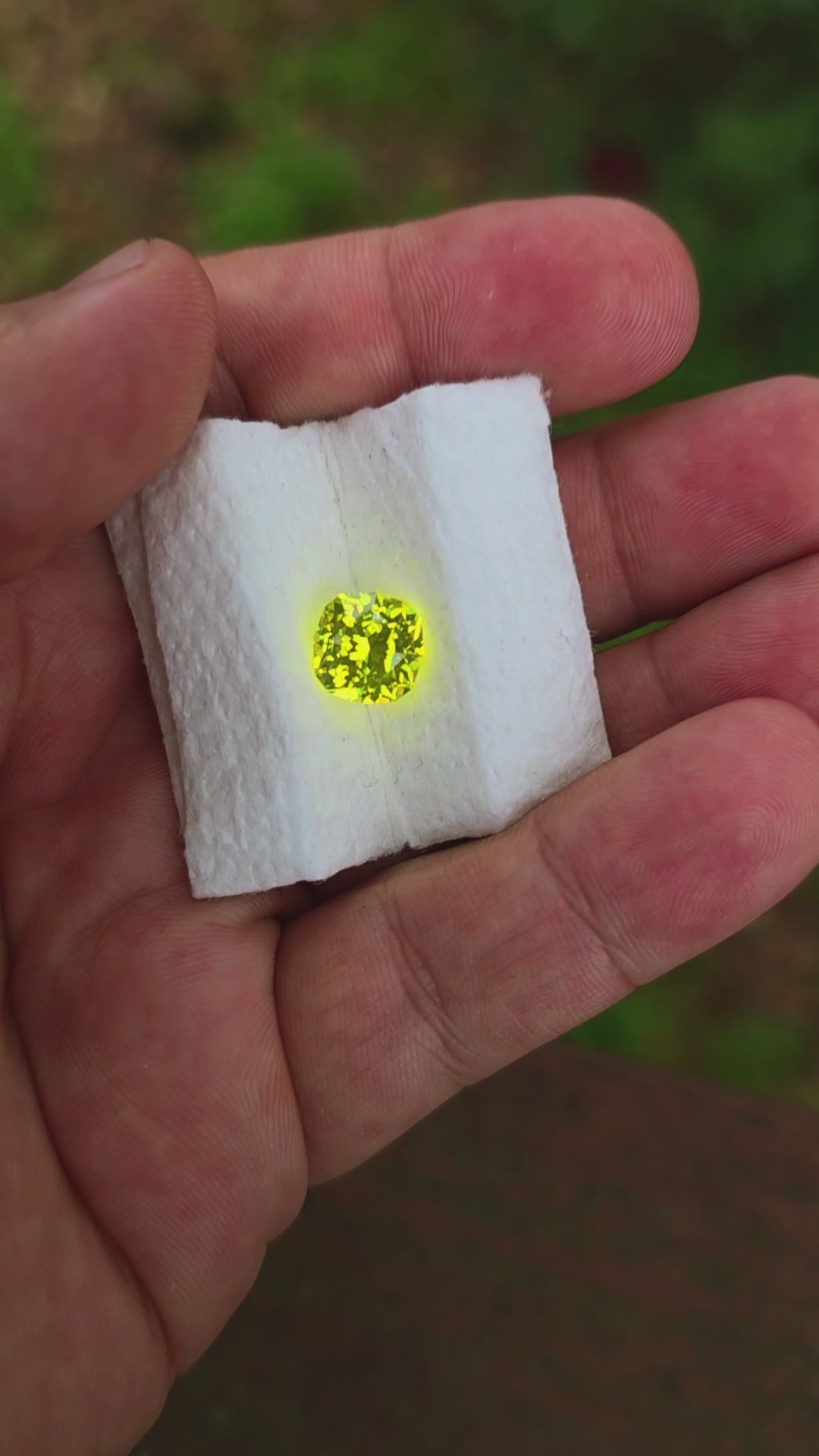 "Ultra" Glow In The Dark Lab Garnet, House Of Sylas Cushion Cut, 7.31 Carats