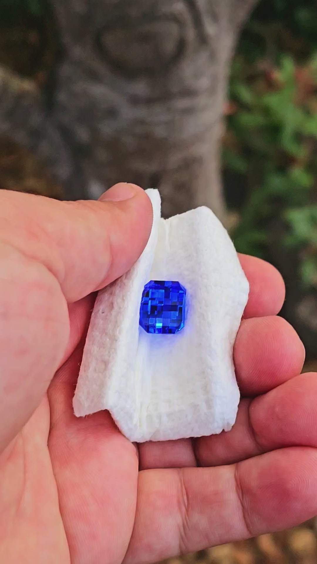 Djeva Fire Blue Lab Spinel, Pixel Rectangle Cut, 9.67 Carats