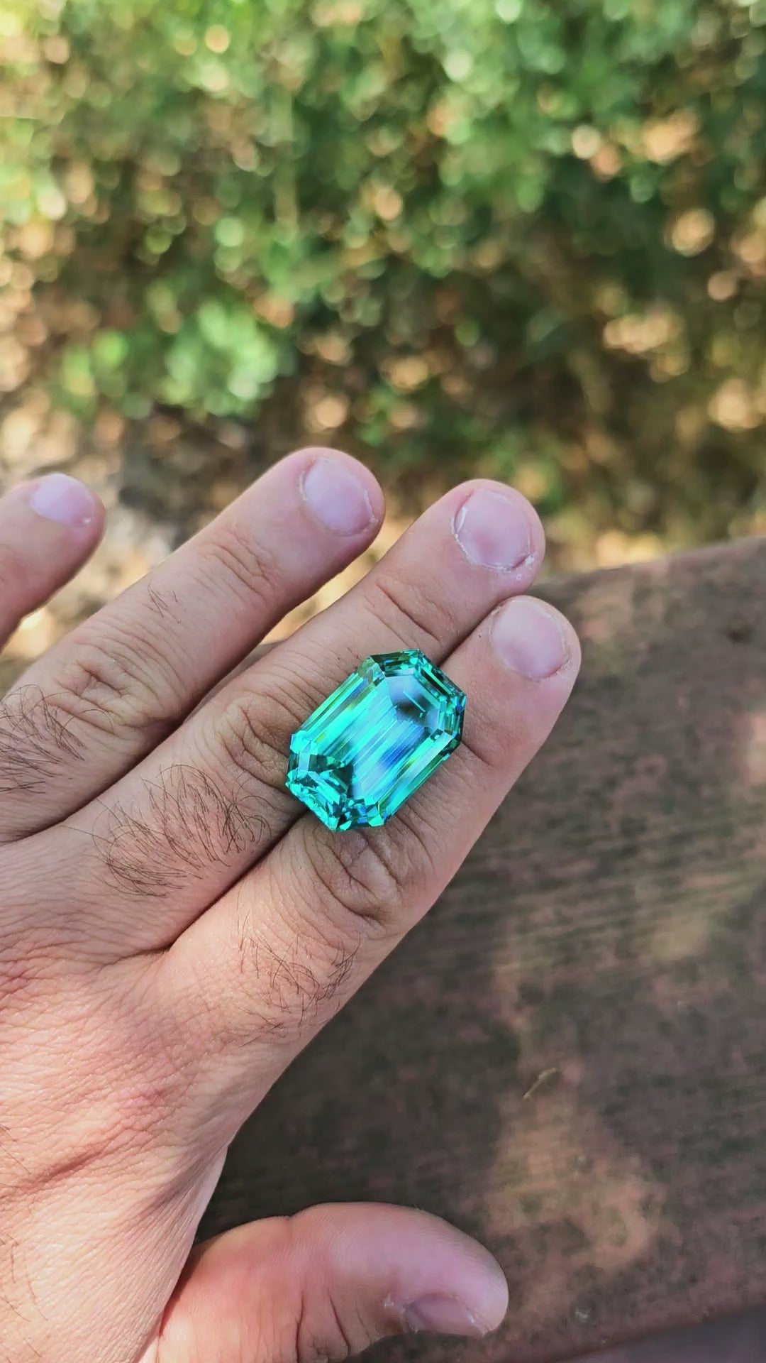 Teal "Paraiba" YAG, Stretched Octagon Cut, 69.5 Carats