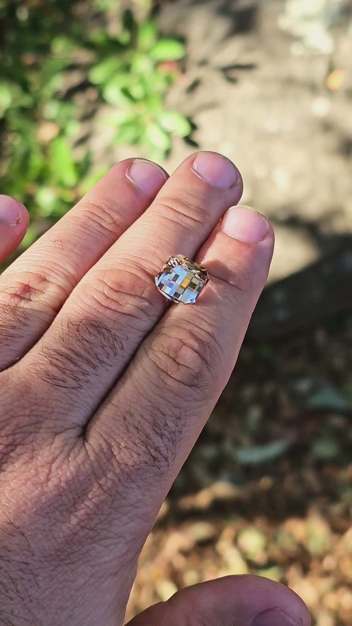 Smoky Lab Spinel , Pixel Square Cut, 6.82 Carats