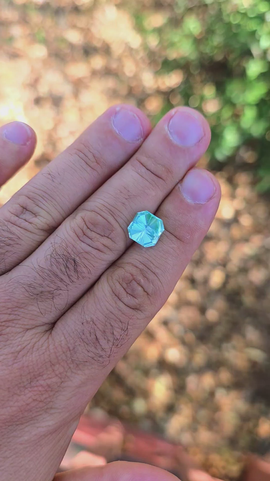 Bitterfeld Teal Lab Spinel , Tessellation Cut, 4.76 Carats