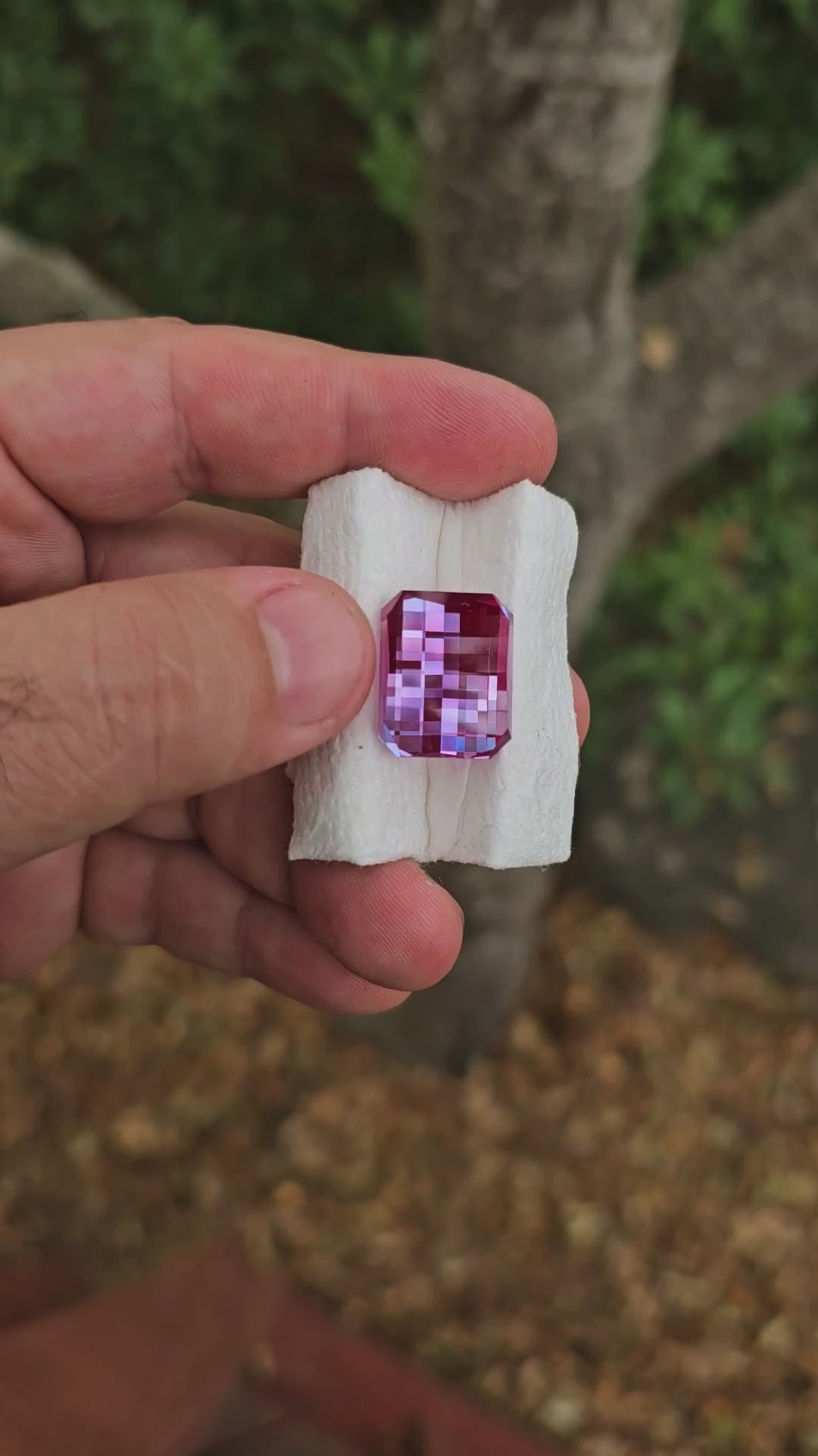 Repurposed Laser Alexandrite Cut, Pixel Rectangle, 29.38 Carats