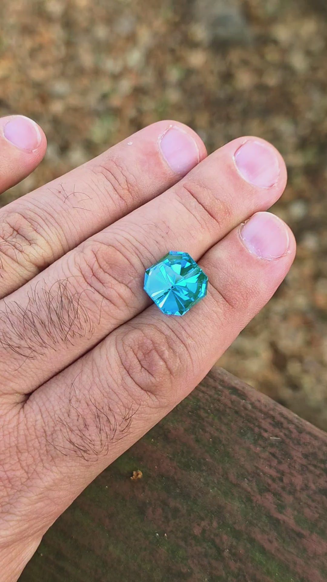 Teal Lab Spinel, Tessellation Cut, 10.87 Carats