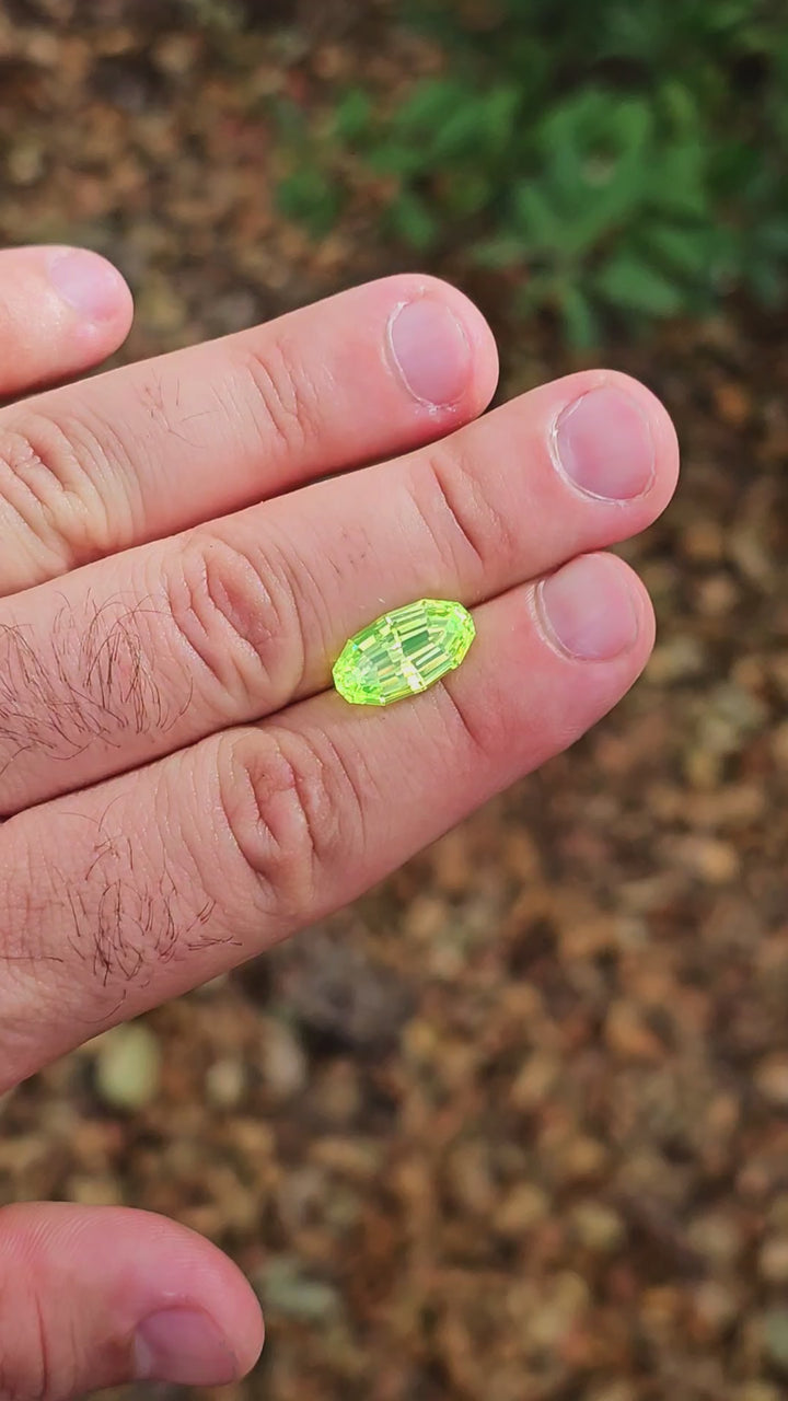 Green LuAG, Long Step Oval Cut, 9.77 Carats