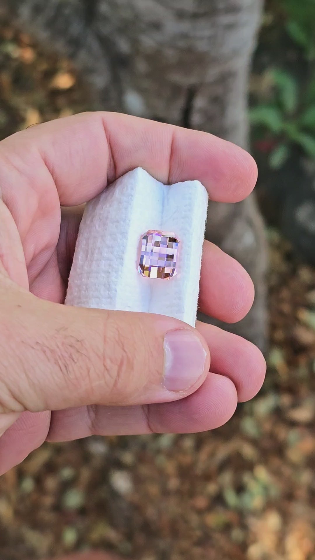 Padparadscha Erbium YAG, Pixel Rectangle Cut, 10.80 Carats