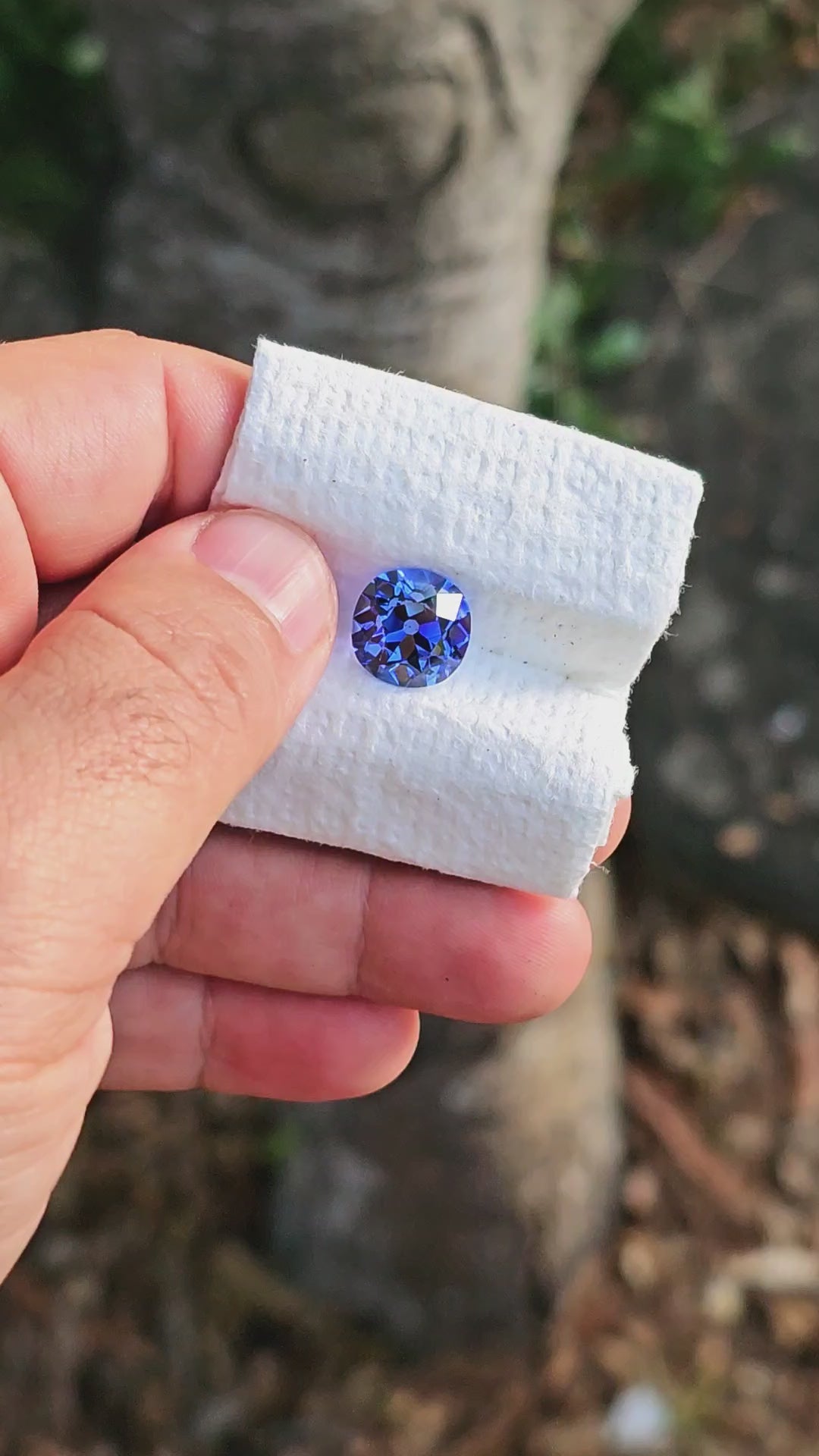 Blue Czochralski Lab Sapphire, Antique Cushion Cut, 7.98 Carats