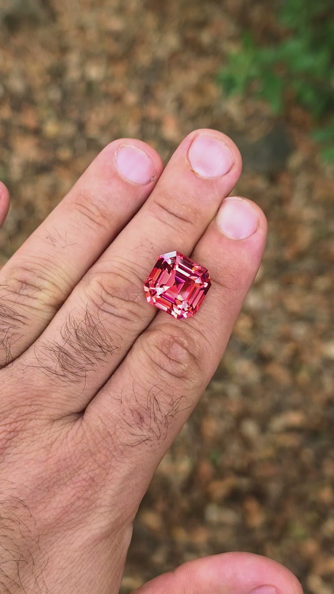 Czochralski Titanium Pink Sapphire, Asscher Cut, 18.95 Carats