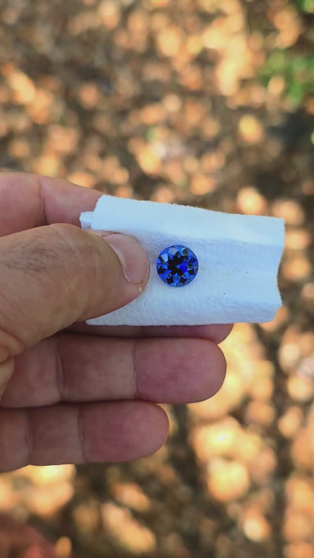 Blue Czochralski Lab Sapphire, Traditional Round Brilliant Cut, 5.95 Carats
