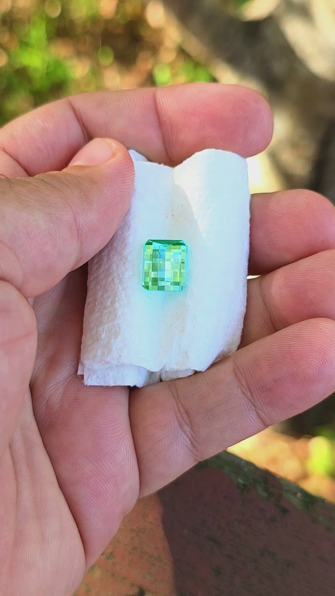 Bitterfeld Teal Lab Spinel , Pixel Rectangle Cut, 6.12 Carats