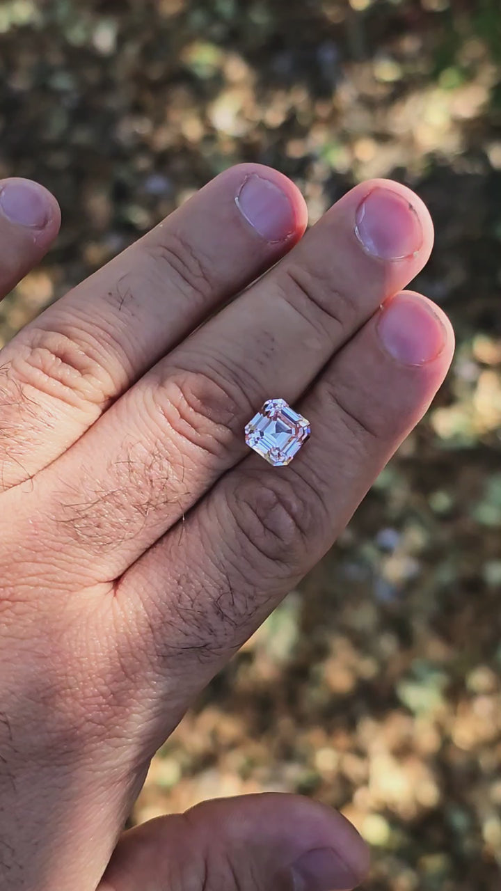 Peachy 🍑 "Morganite" Colored Lab Sapphire, Asscher Cut, 5.82 Carats