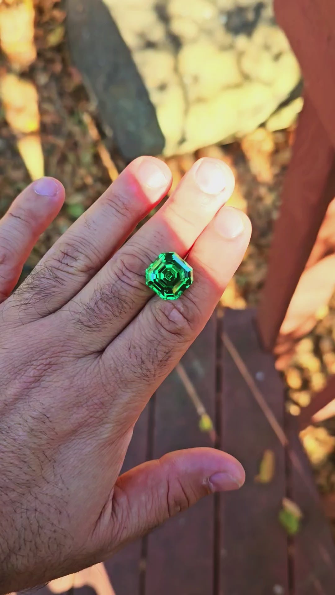 Vivid Green Vanadium YAG, Asscher Cut, 25 Carats