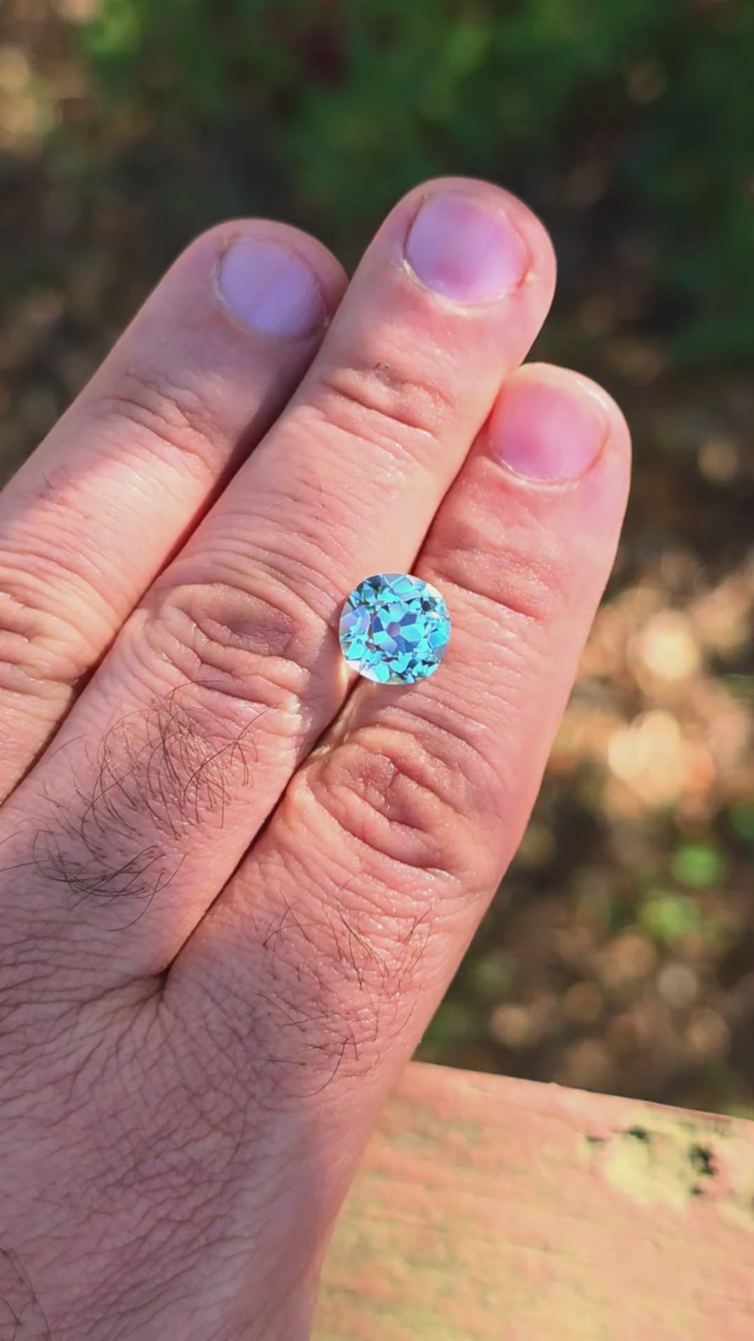 Cobalt Teal Lab Sapphire, Antique Cushion Cut, 5.64 Carats