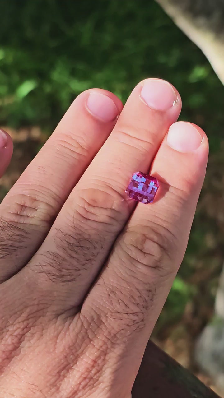 Repurposed Laser Alexandrite, Pixel Square Cut, 4.93 Carats