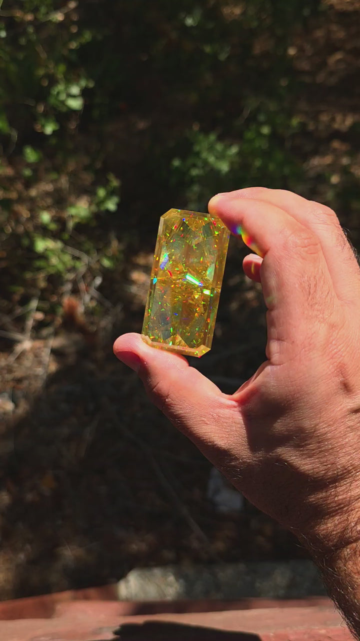 White Rutile 🌈🍭🦄, Crushed Ice Rectangle Cut, 436.50 Carats