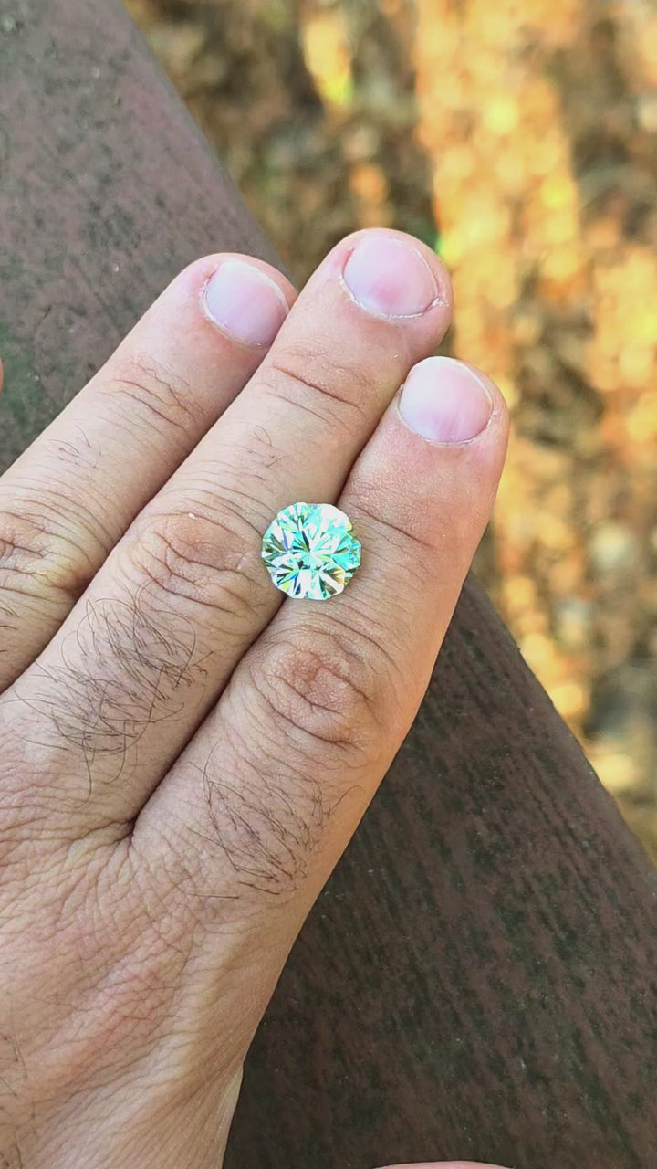 Pastel Mint Laser Garnet, Gnome's Geode Cut, 8.63 Carats