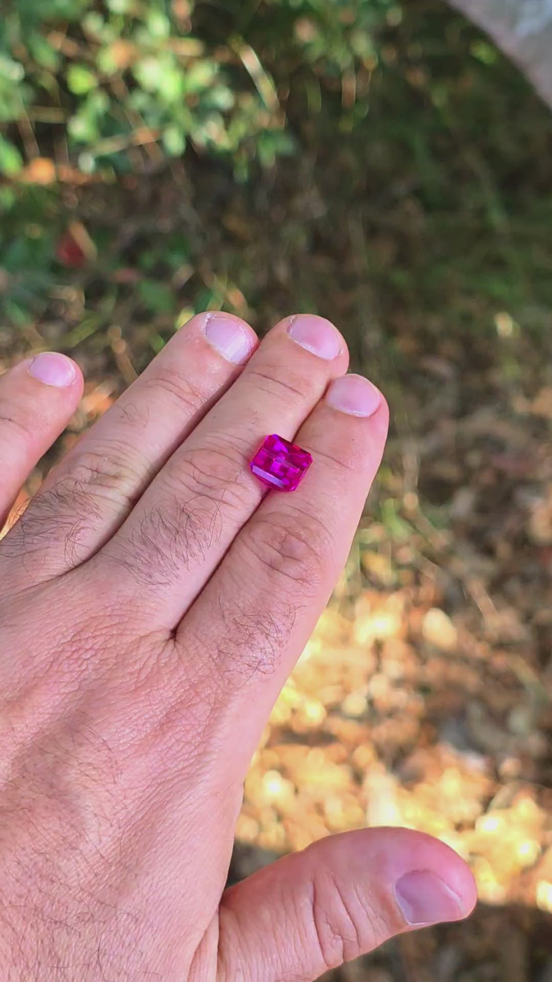 Neon Pink Lab Sapphire, Pixel Square Cut, 6.59 Carats