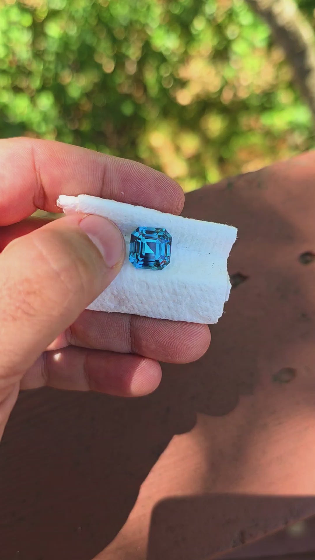 Cerulean Blue Lab Sapphire, Asscher Cut, 8.81 Carats