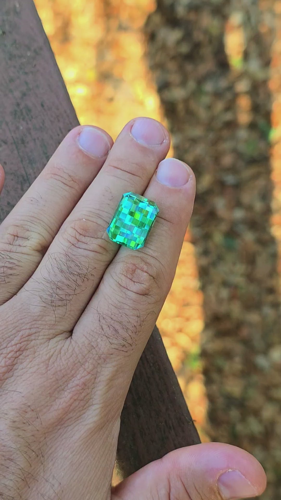 Repurposed Teal "Paraiba" YAG, Pixel Rectangle Cut, 24.83 Carats