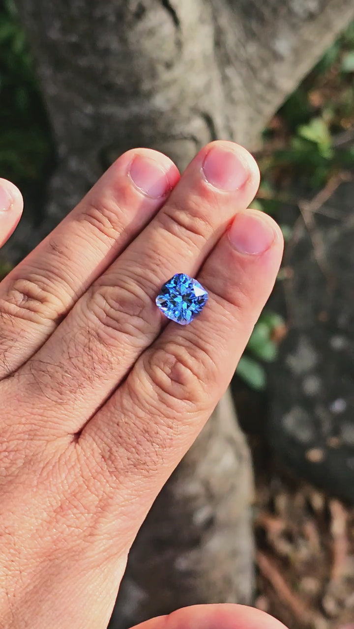 Cornflower Blue Lab Spinel, House Of Sylas Cushion Cut, 7.32 Carats