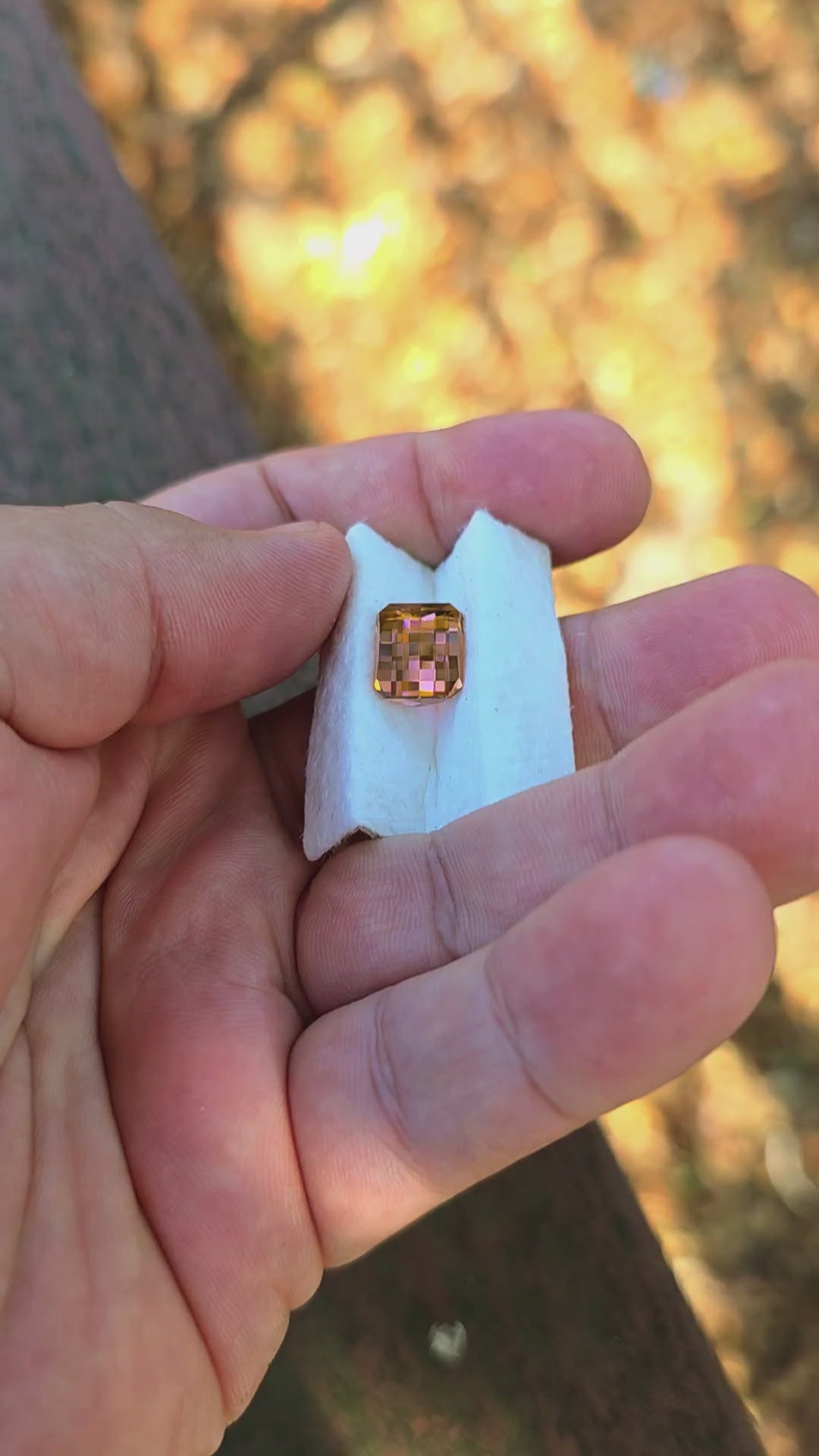 Toasted Orange Erbium YAG, Pixel Rectangle Cut, 9.15 Carats