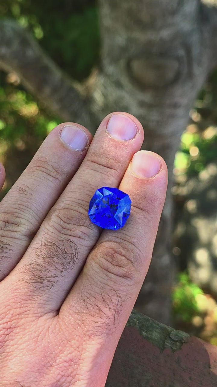 Djeva Fire Blue Lab Spinel, House Of Sylas Cushion Cut, 16.36 Carats