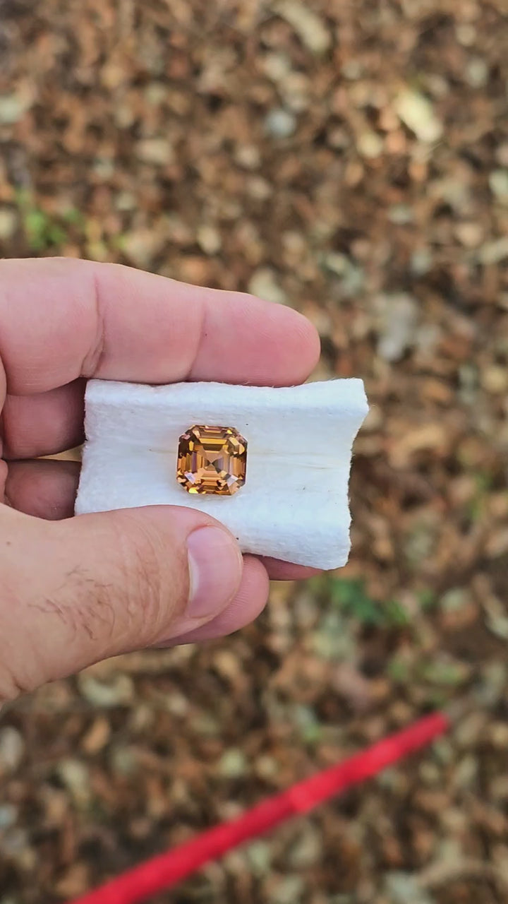 Toasted Orange Erbium YAG, Asscher Cut, 16.41 Carats